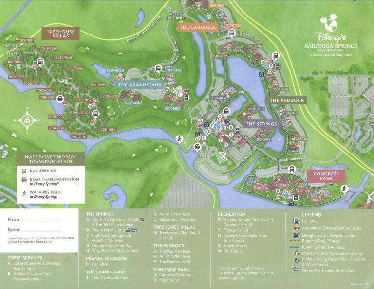 Disney’s Saratoga Springs Resort Map (Free PDF Download)
