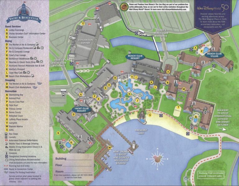Disney’s Yacht & Beach Club Map (Free PDF Download)