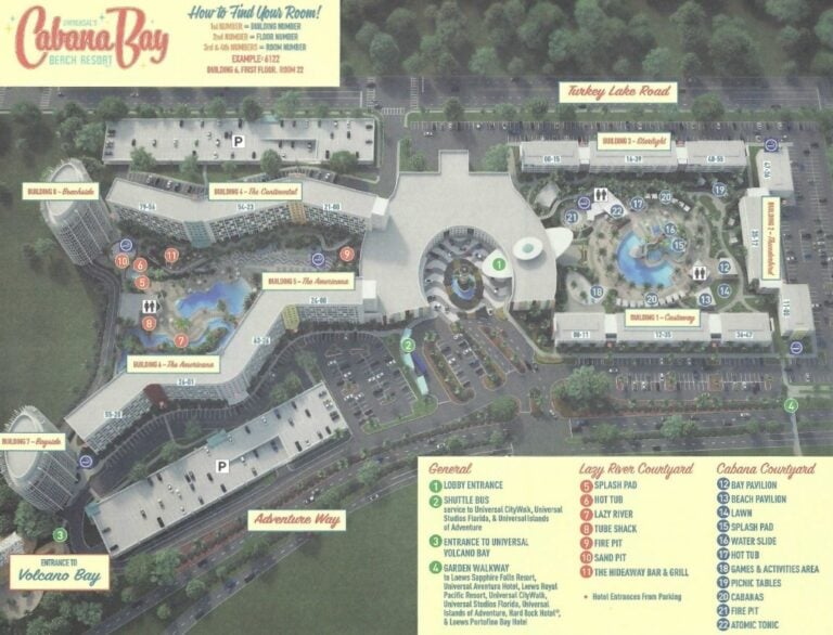 Universal Orlando’s Cabana Bay Resort Map (Free PDF Download)