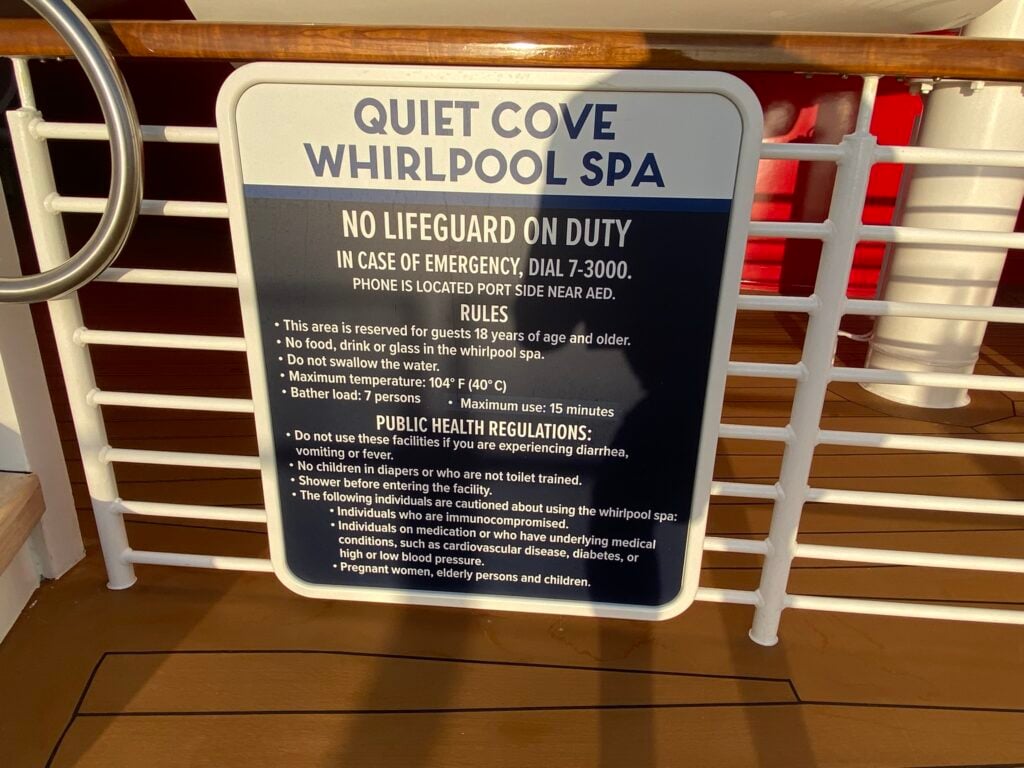 Rules for the Quiet Cove Hot Tub