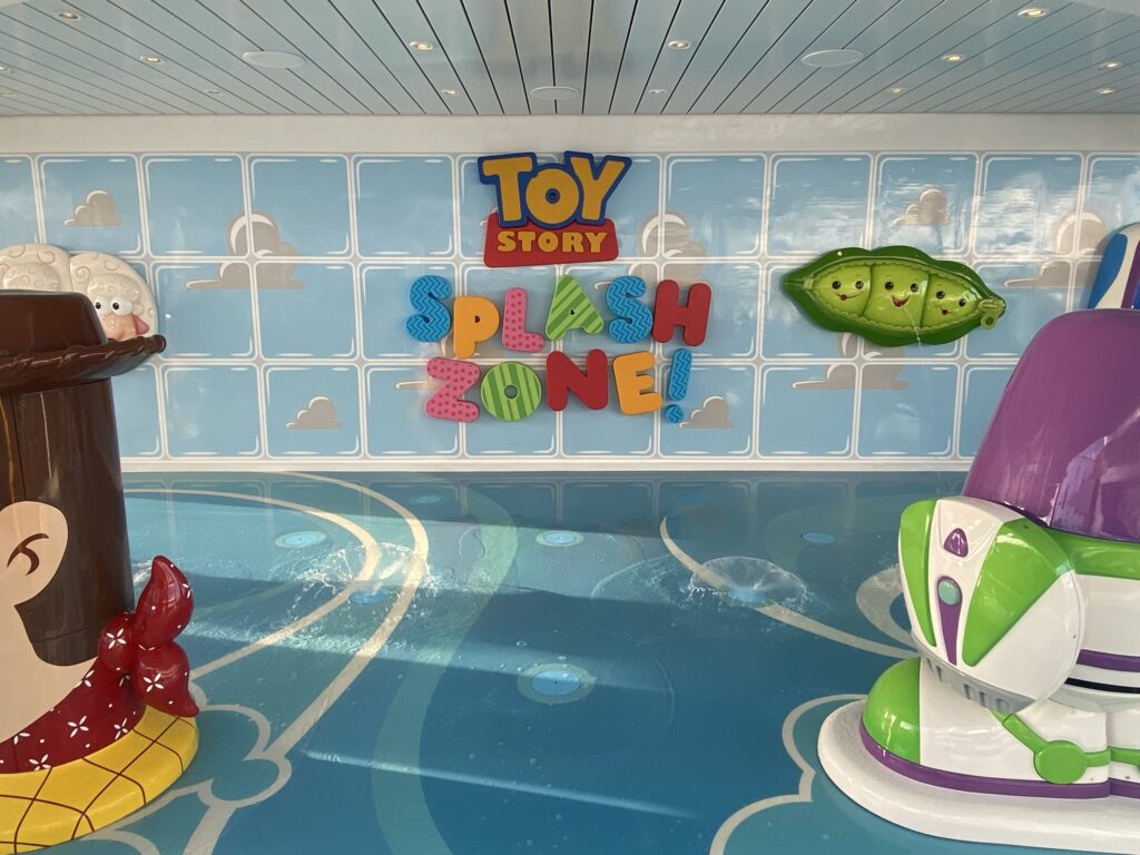 Toy Story Splash Zone - a splash pad for younger children on Disney Treasure